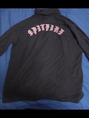 Spitfire Black Crewneck with Red & White Arch Logo